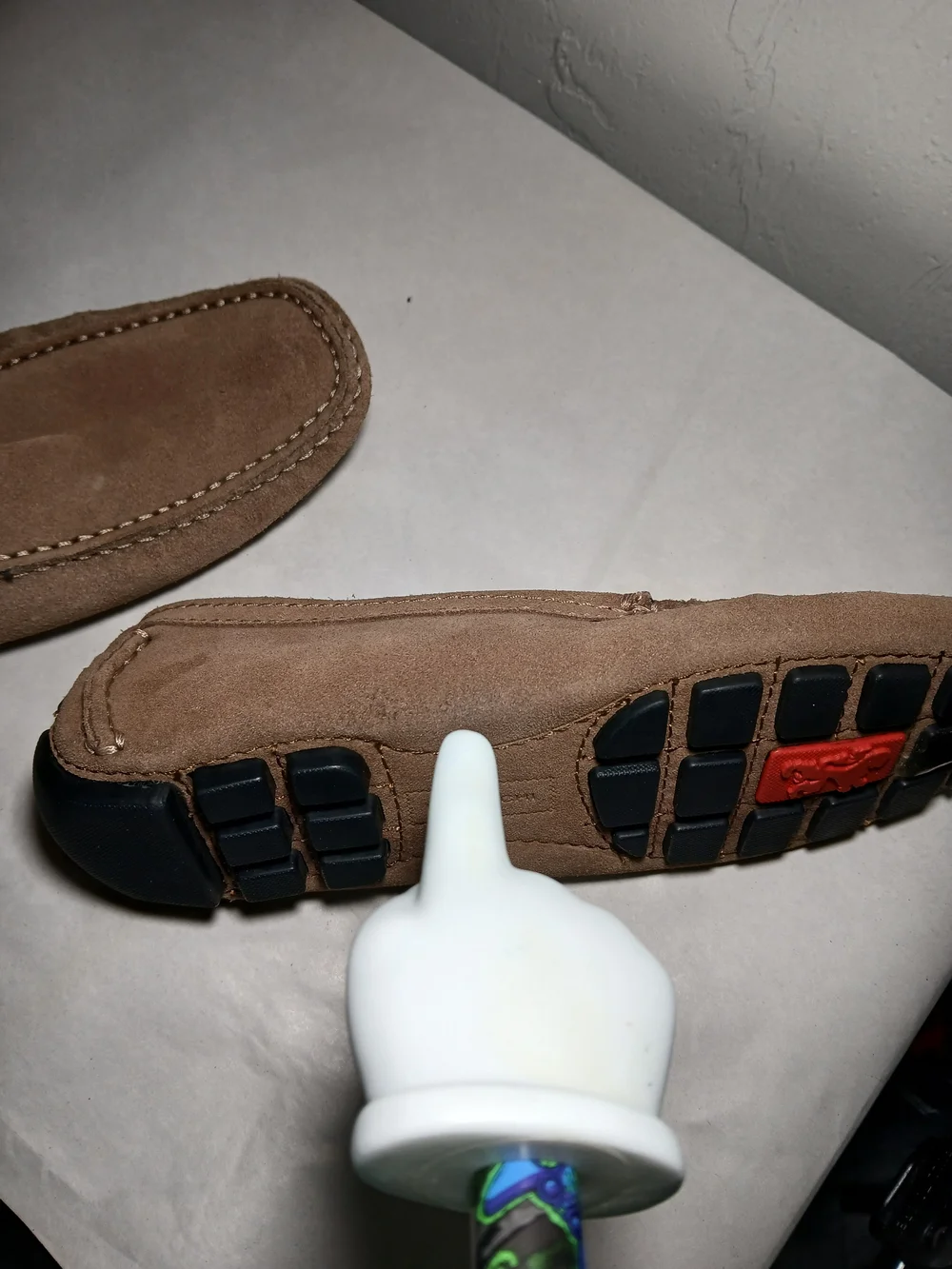 Bugatchi Tan Suede Slip-on Driving Loafers Sz. 8